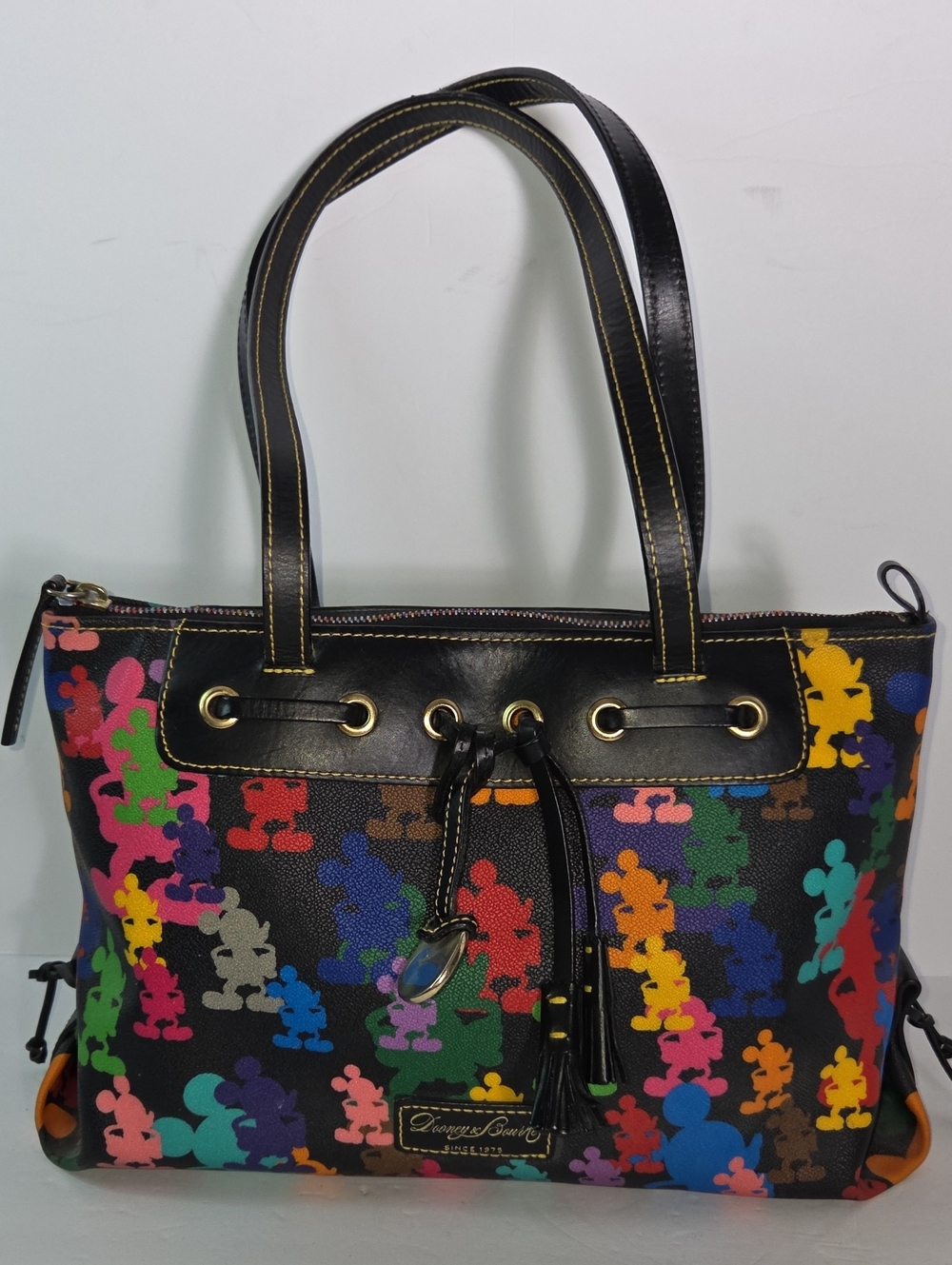 Dooney & Bourke Black Multicolor Mickey Shoulder Tote